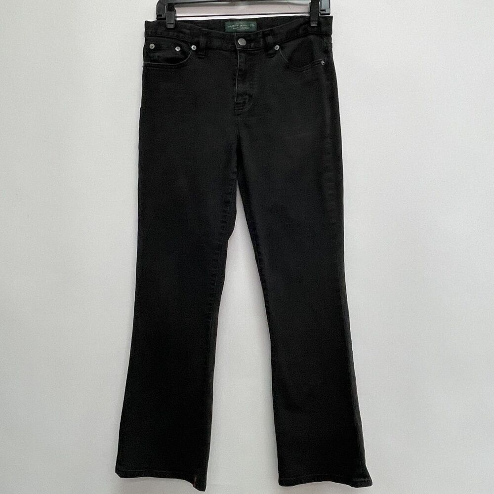Ralph Lauren Jeans Co. LRL Denim Jeans Classic Boot Cut Pants 8‎ Petite Black